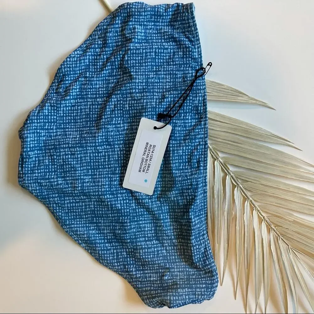 RACHEL PALLY Bikini Bottoms Swim Roatan Bottom Mineral Gingham Size Small NWT
